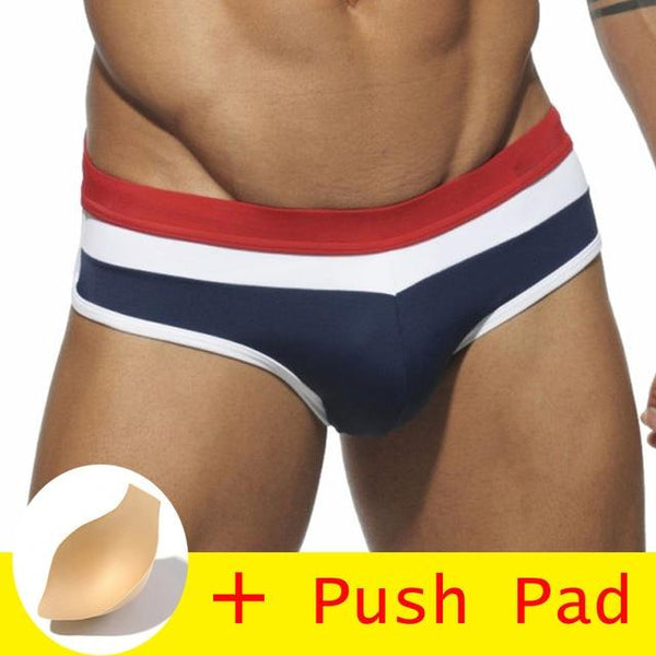 17 Styles Hot Sell Swimwear Men Brief With Pad Low Waist Sexy Swimsuit Waterproof Swimming Trunks Men Swim Shorts Sunga 2018 New