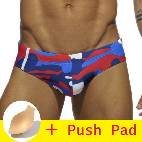 17 Styles Hot Sell Swimwear Men Brief With Pad Low Waist Sexy Swimsuit Waterproof Swimming Trunks Men Swim Shorts Sunga 2018 New