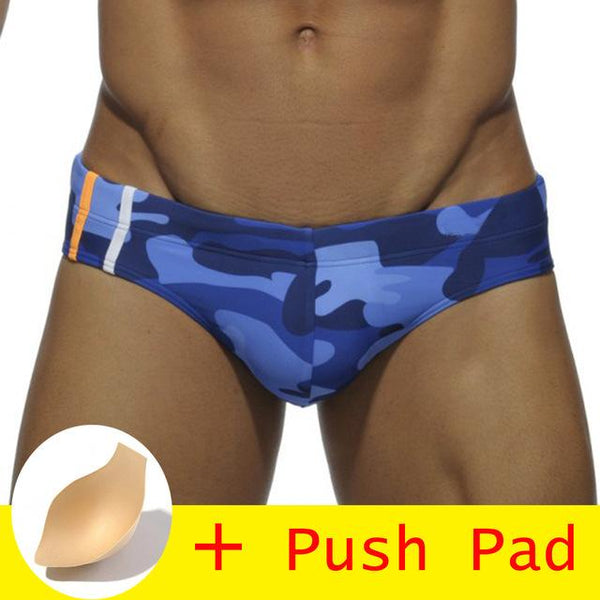 17 Styles Hot Sell Swimwear Men Brief With Pad Low Waist Sexy Swimsuit Waterproof Swimming Trunks Men Swim Shorts Sunga 2018 New