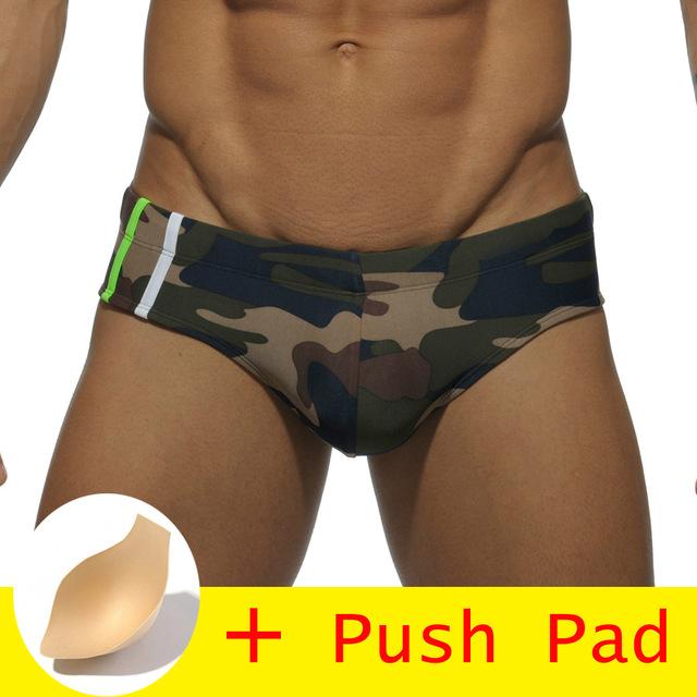 17 Styles Hot Sell Swimwear Men Brief With Pad Low Waist Sexy Swimsuit Waterproof Swimming Trunks Men Swim Shorts Sunga 2018 New