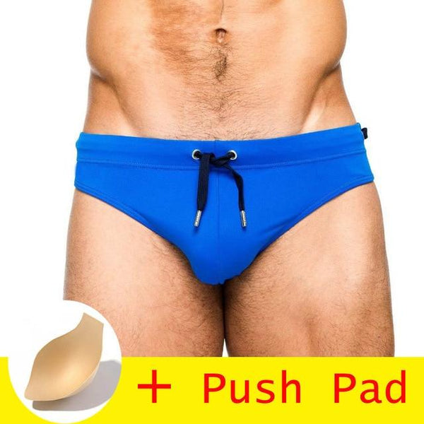 17 Styles Hot Sell Swimwear Men Brief With Pad Low Waist Sexy Swimsuit Waterproof Swimming Trunks Men Swim Shorts Sunga 2018 New