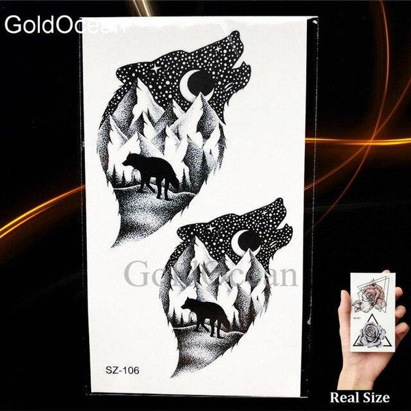 Black Small Paw Temporary Tattoo Women Body Arm Henna Lotus Pendant Tattoo Stickers Girls Fashion Ankle Unicorn Fake Tatoos DIY