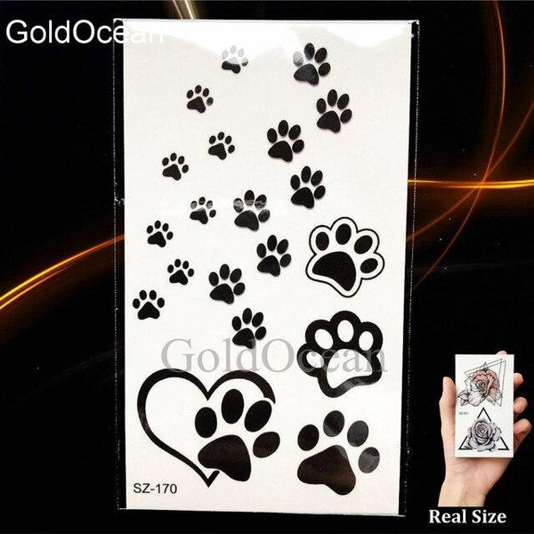 Black Small Paw Temporary Tattoo Women Body Arm Henna Lotus Pendant Tattoo Stickers Girls Fashion Ankle Unicorn Fake Tatoos DIY
