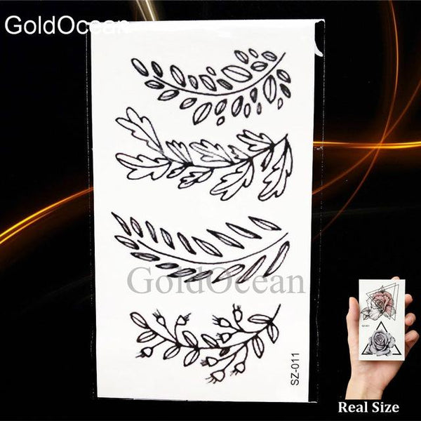 Black Small Paw Temporary Tattoo Women Body Arm Henna Lotus Pendant Tattoo Stickers Girls Fashion Ankle Unicorn Fake Tatoos DIY