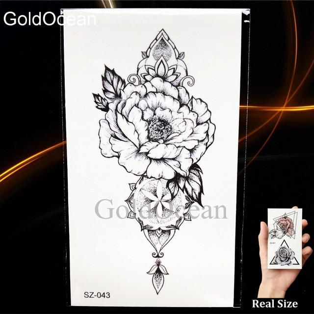 Black Small Paw Temporary Tattoo Women Body Arm Henna Lotus Pendant Tattoo Stickers Girls Fashion Ankle Unicorn Fake Tatoos DIY