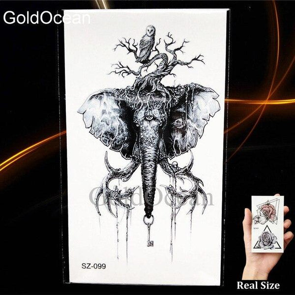 Black Small Paw Temporary Tattoo Women Body Arm Henna Lotus Pendant Tattoo Stickers Girls Fashion Ankle Unicorn Fake Tatoos DIY