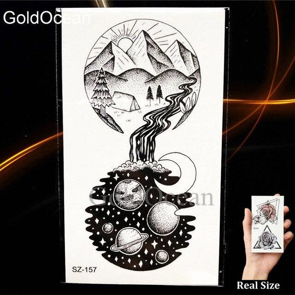 Black Small Paw Temporary Tattoo Women Body Arm Henna Lotus Pendant Tattoo Stickers Girls Fashion Ankle Unicorn Fake Tatoos DIY