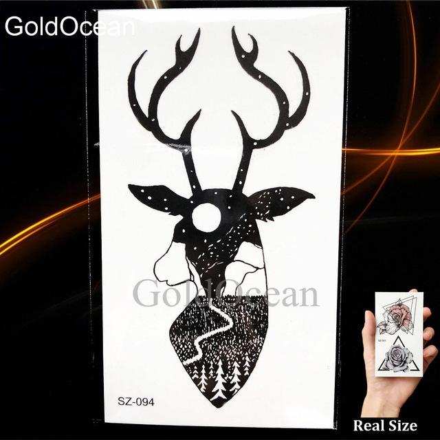 Black Small Paw Temporary Tattoo Women Body Arm Henna Lotus Pendant Tattoo Stickers Girls Fashion Ankle Unicorn Fake Tatoos DIY