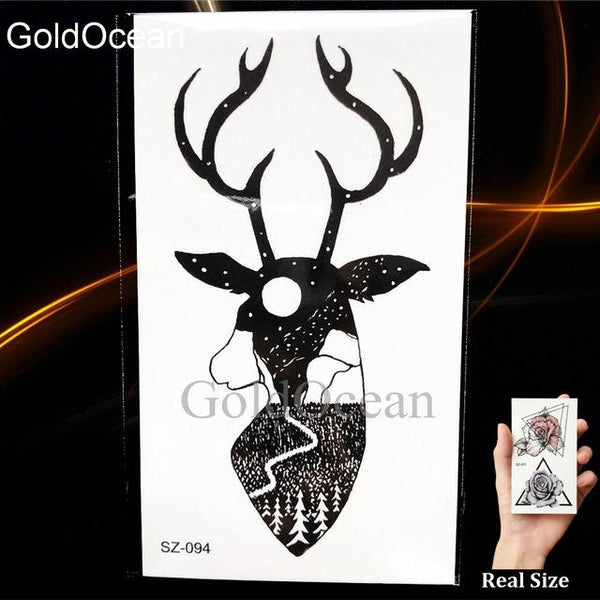Black Small Paw Temporary Tattoo Women Body Arm Henna Lotus Pendant Tattoo Stickers Girls Fashion Ankle Unicorn Fake Tatoos DIY