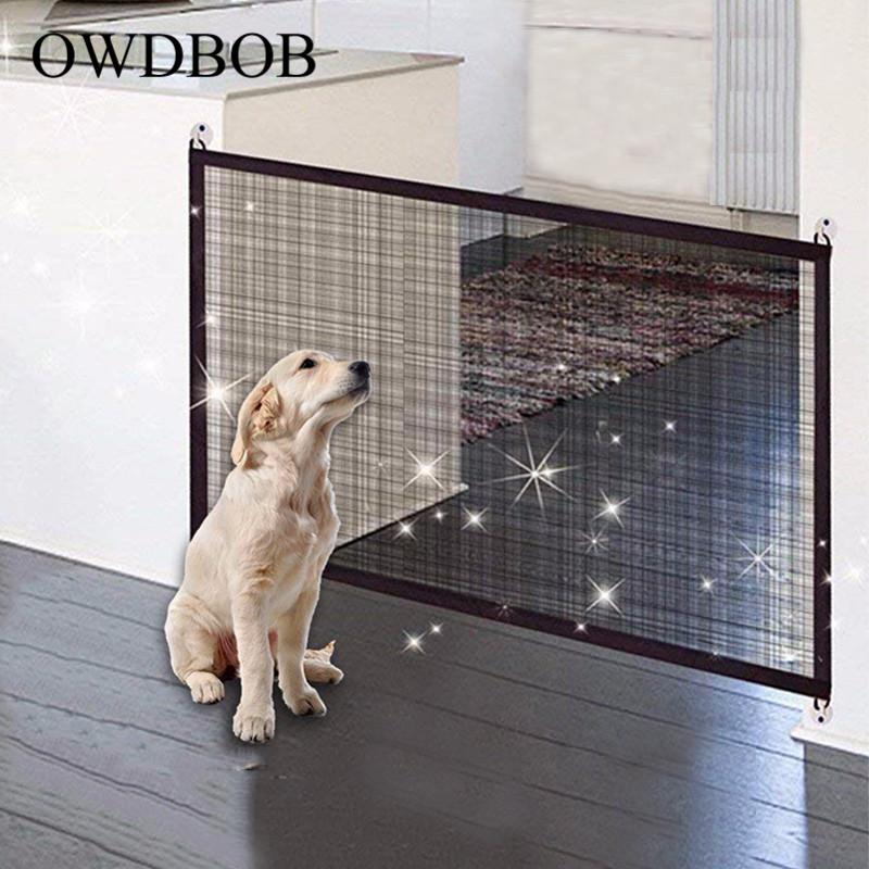 OWDBOB Pet Dog Fences Magic Gate Folding Safe Guard Dog Safety Enclosure Protection Magic Gate for Dogs Cats Pet Accessories
