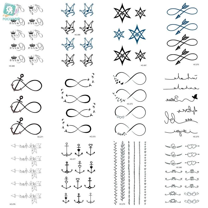 MB HC-265-285 Body Art Tatoo Black White Drawing Little Element Finger Small Water Transfer Temporary Flash Fake Tattoos Sticker