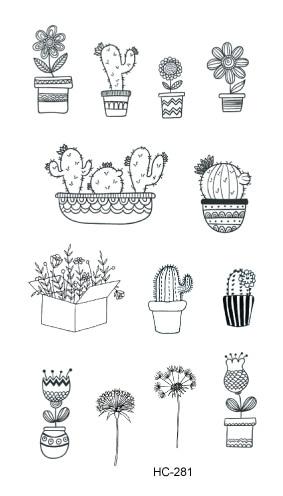 MB HC-265-285 Body Art Tatoo Black White Drawing Little Element Finger Small Water Transfer Temporary Flash Fake Tattoos Sticker