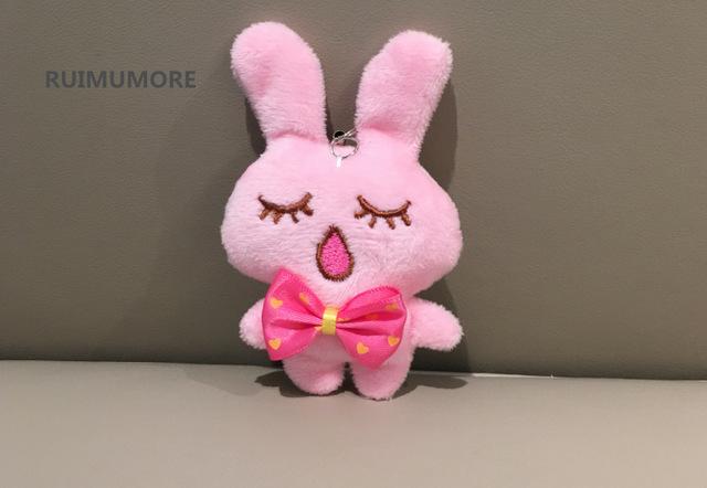 4Colors , Mini 9CM Rabbit Plush Stuffed animal TOY DOLL , Key chain gift Pendant rabbits Plush TOY DOLL