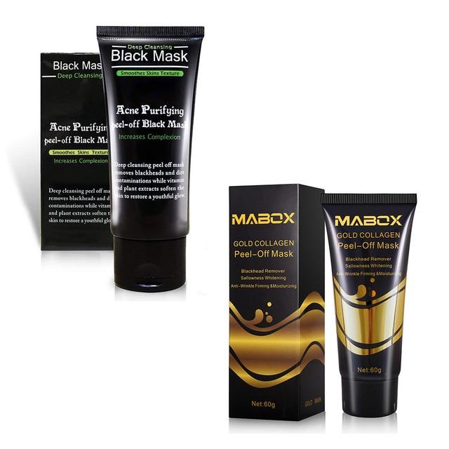 Woman's Fashion Facial Face Mask 24K Gold Collagen Peel Off Black Mask Peeling Acne Treatment Black Deep Cleansing Skin Care