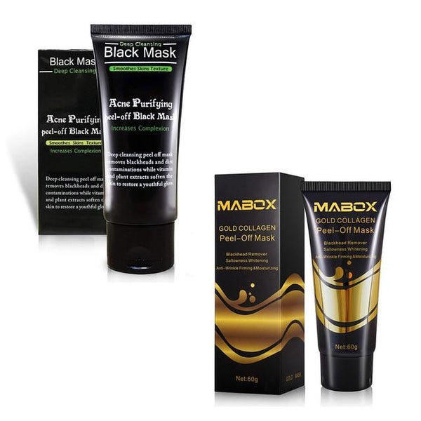 Woman's Fashion Facial Face Mask 24K Gold Collagen Peel Off Black Mask Peeling Acne Treatment Black Deep Cleansing Skin Care