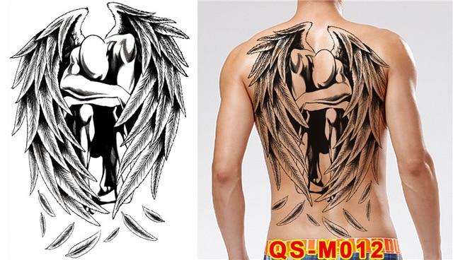 New Designs 48*35 cm Large Black Carp Tattoos Men & Women Waterproof Big Temporary Tattoo Stickers Full Back Body Fake Tattoo