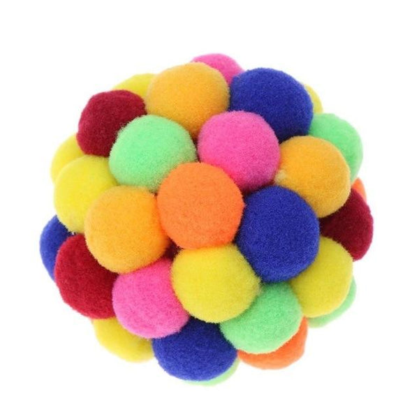 Pet Cat Toy Colorful Lovely Handmade Bells Bouncy Ball Built-In Catnip Interactive Toy Great for Fun and Entertainment