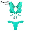 Bandage micro bikini set 2018 Push up sexy swimsuit female Solid ruffle swimwear Brazilian bathing suit summer bathers biquini