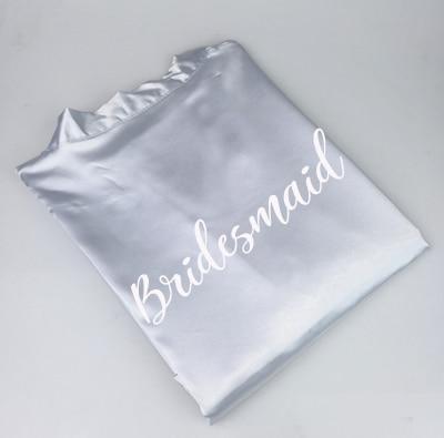C&Fung new bride bridesmaid robe with white black letters mother sister of the bride wedding gift bathrobe kimono satin robes