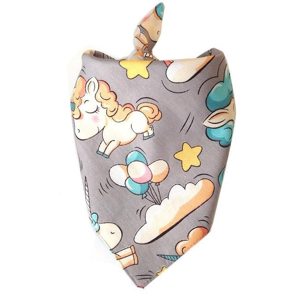 Unicorn Printed Cotton Dog Bandana for Small Medium Dogs Cats Scarf Pet Accessories