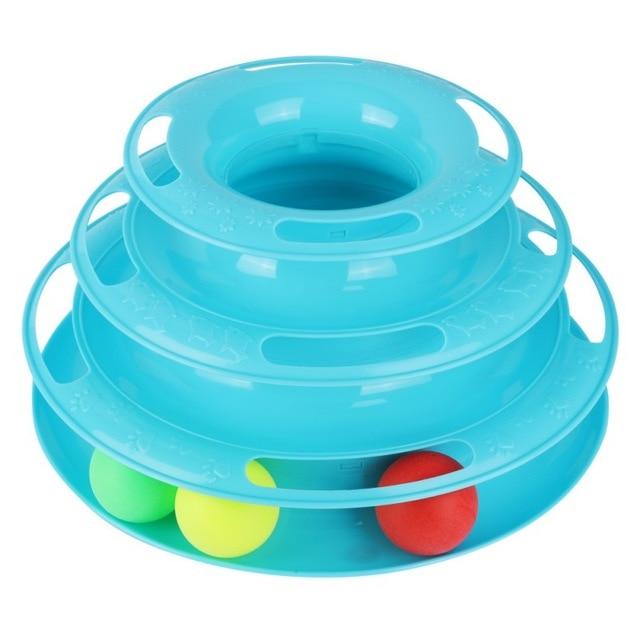 Drop Shipping Funny Cat Pet Toy Cat Toys Intelligence Triple Play Disc Cat Toy Balls Cat Crazy Ball Disk Interactive Toy
