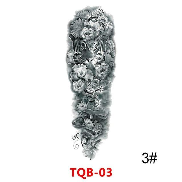 Waterproof Temporary Tattoo Sticker Full Arm Large Skull Old School Tatoo Stickers Flash Fake Tattoos for Men Women #288345