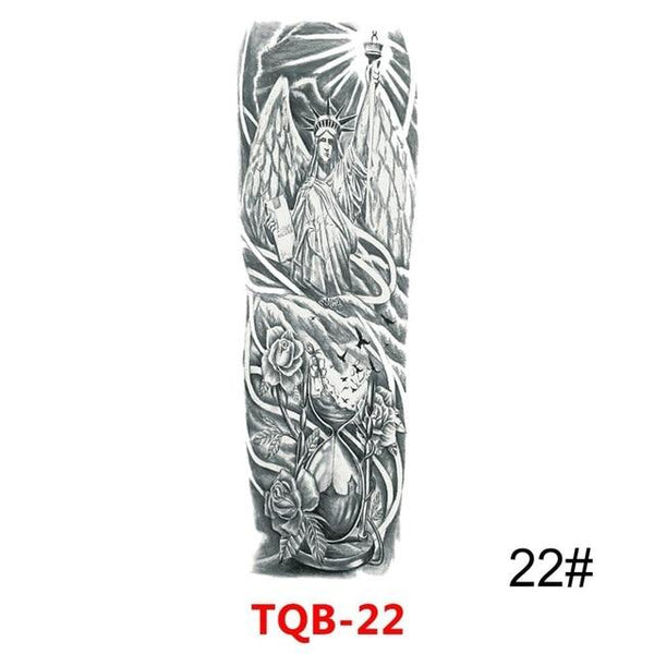 Waterproof Temporary Tattoo Sticker Full Arm Large Skull Old School Tatoo Stickers Flash Fake Tattoos for Men Women #288345