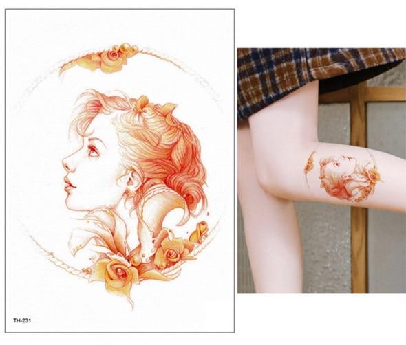 New Cartoon Blue Unicorn Fairy Tales Temporary Tattoo For Children Kids Waterproof Flash Tattoo Sticker Girl Baby Body Art Horse