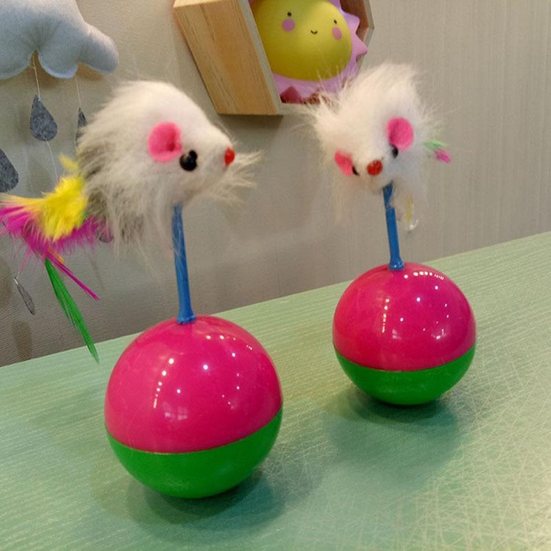 2018 New Arrival Durable Pet Cat Toys Mimi Favorite fur Mouse Tumbler Kitten Cat Toys Plastic Play Balls for Catch Cats Supplies