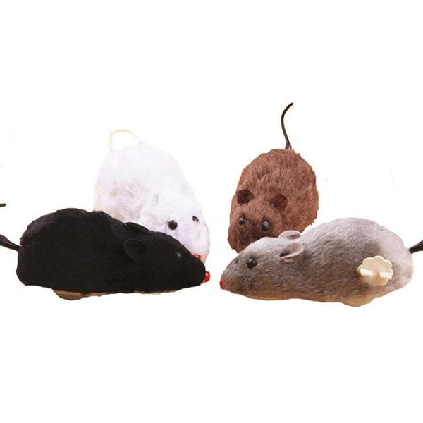 Hot Creative Funny Clockwork Spring Power Plush Mouse Toy Cat Dog Playing Toy Mechanical Motion Rat Pet Accessories