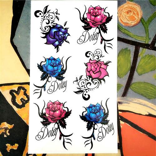 Nu-TATY Rose Chain Temporary Tattoo Body Art Arm Flash Tattoo Stickers 17*10cm Waterproof Fake Henna Painless Tattoo Sticker