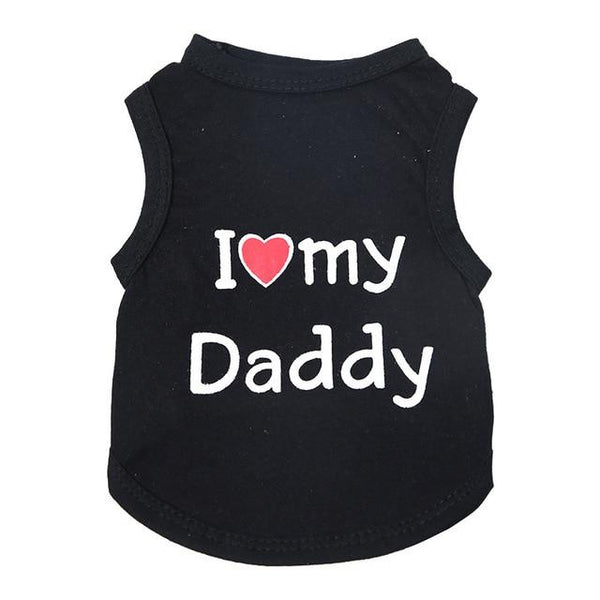 Love Cat Clothes Cotton Pet T Shirts Clothing For Cats Vest Summer Cat Clothes Mommy Daddy Vest Gatos Pet Clothing 40S1