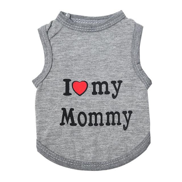 Love Cat Clothes Cotton Pet T Shirts Clothing For Cats Vest Summer Cat Clothes Mommy Daddy Vest Gatos Pet Clothing 40S1