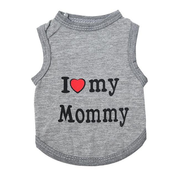 Love Cat Clothes Cotton Pet T Shirts Clothing For Cats Vest Summer Cat Clothes Mommy Daddy Vest Gatos Pet Clothing 40S1