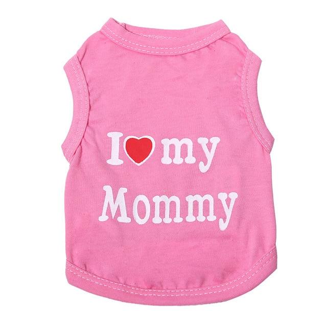 Love Cat Clothes Cotton Pet T Shirts Clothing For Cats Vest Summer Cat Clothes Mommy Daddy Vest Gatos Pet Clothing 40S1