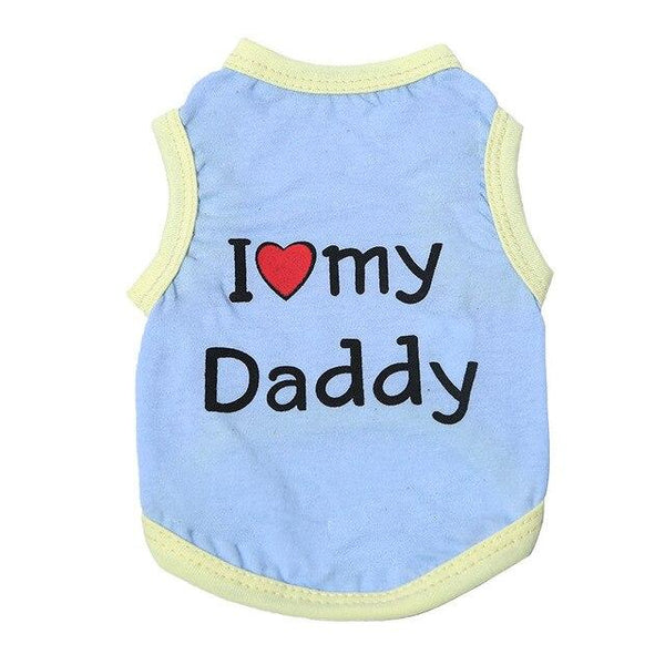 Love Cat Clothes Cotton Pet T Shirts Clothing For Cats Vest Summer Cat Clothes Mommy Daddy Vest Gatos Pet Clothing 40S1
