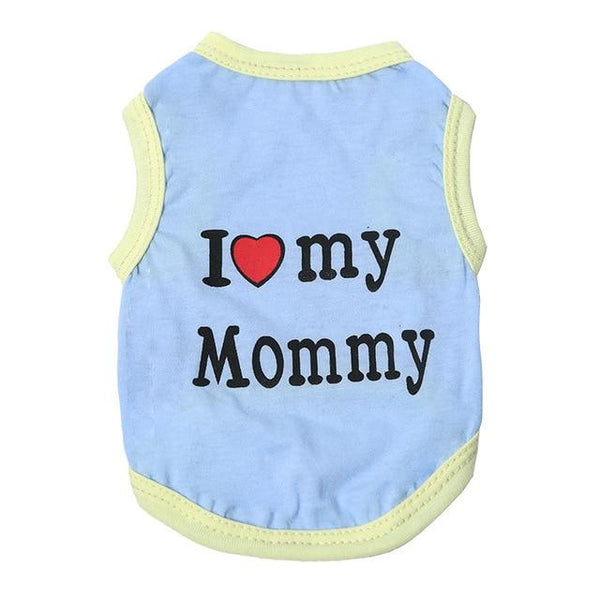 Love Cat Clothes Cotton Pet T Shirts Clothing For Cats Vest Summer Cat Clothes Mommy Daddy Vest Gatos Pet Clothing 40S1