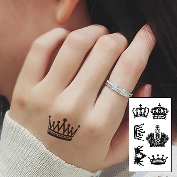 6 patterns different black crown brand fashion waterproof temporary tattoo sticker tatoo tatto women flash fake henna WM019