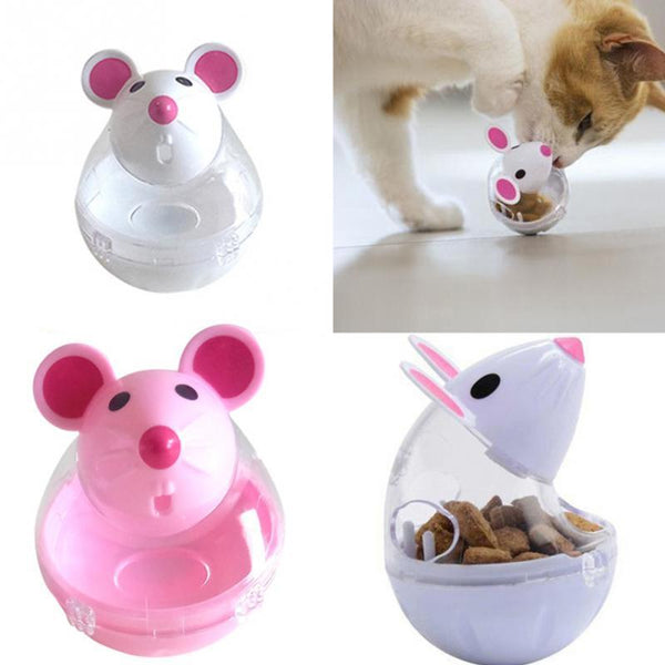 New Pet Cat Fun Tumbler Feeder Toy Mouse Leaking Food Balls Pet Educational Toys Pet Leakage Device Funny Cat Interactive Toy