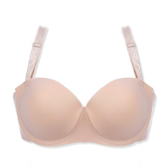 Fashion Half Cup Bra For Women Seamless Bralette Push Up Bras Ladies Deep V C Cup Underwear Sexy Lingerie One-Piece Intimates