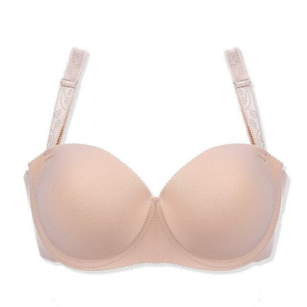 Fashion Half Cup Bra For Women Seamless Bralette Push Up Bras Ladies Deep V C Cup Underwear Sexy Lingerie One-Piece Intimates