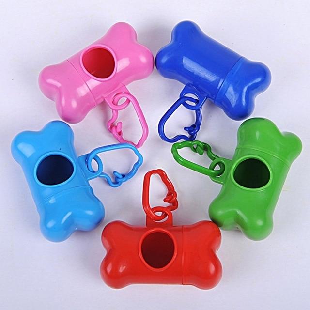 Dispenser Dog Bone Case Up Shape Bags Waste Box Poo Clean Holder Pet Garbage