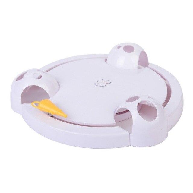 Interactive Pet Cat Toys  Funny Cat Automatic Rotating Cat Play Teaser Plate Mice Catch Toy Electric Playing Exercise Toys