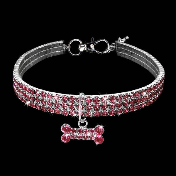 Dog Jewelry Rhinestone Necklace Pet Supplies Dog&Cat Accessories Collar Necklace Puppy Small Dogs Cat Bling Bone Pendants