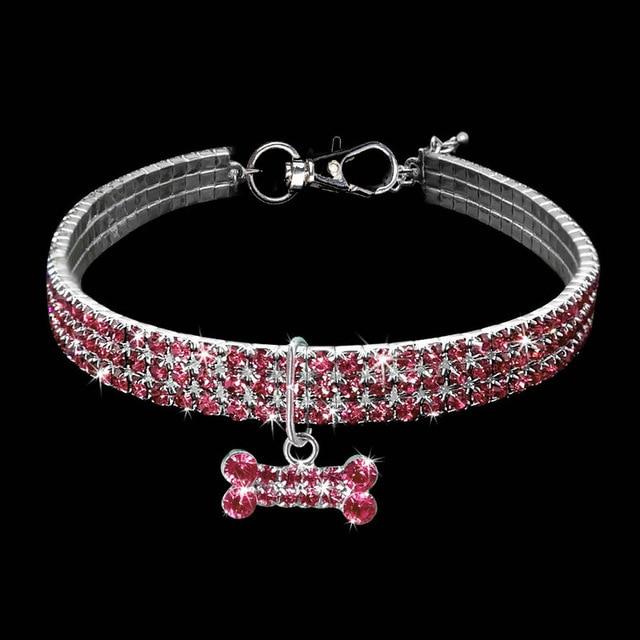 Dog Jewelry Rhinestone Necklace Pet Supplies Dog&Cat Accessories Collar Necklace Puppy Small Dogs Cat Bling Bone Pendants