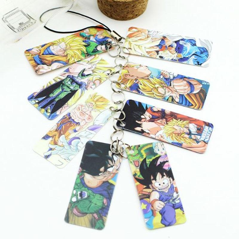 1 Pc Useful Cartoon Anime Dragon Ball Photo PVC 8 Cards String Keychain Keyring Women Bag Accessories Figure Toy