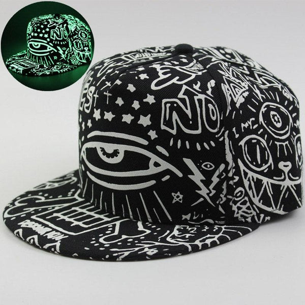 Cool Graffiti Men's Baseball Cap Hat Shining Light In The Dark Baseball Caps For Boys Male Head Black Hat Cachuchas De Hombre