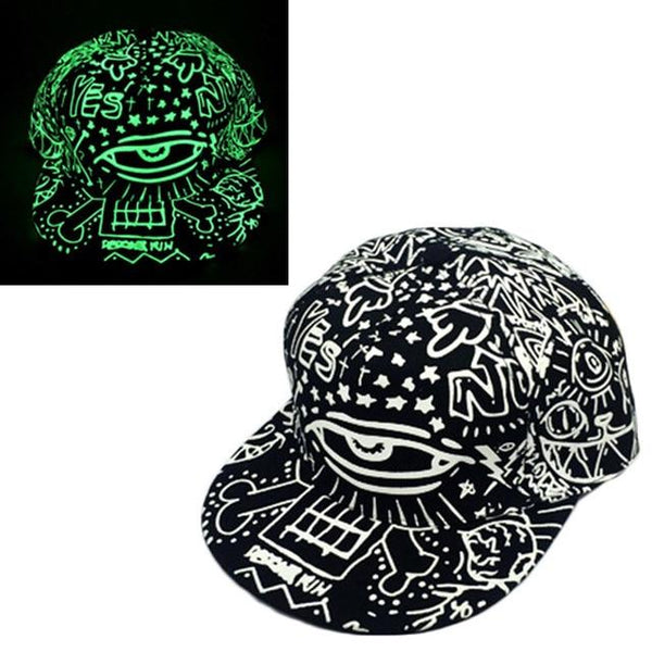 Cool Graffiti Men's Baseball Cap Hat Shining Light In The Dark Baseball Caps For Boys Male Head Black Hat Cachuchas De Hombre