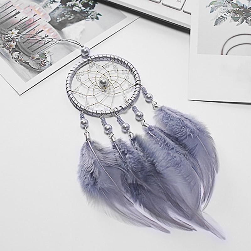 Car Ornaments Dreamcatcher Hanging Auto Pendant Handmade Indian Dream Catcher Net with Feathers Wind Chimes Car Decoration