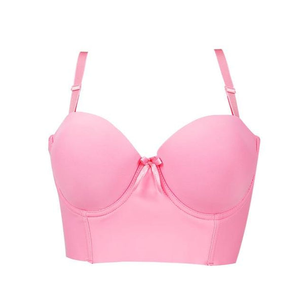 Sexy Bra for Women Push Up Lingerie Smooth 1/2 Cup Seamless Bra Adjustable Straps Bralette Female One-Piece Underwear 6 Colors
